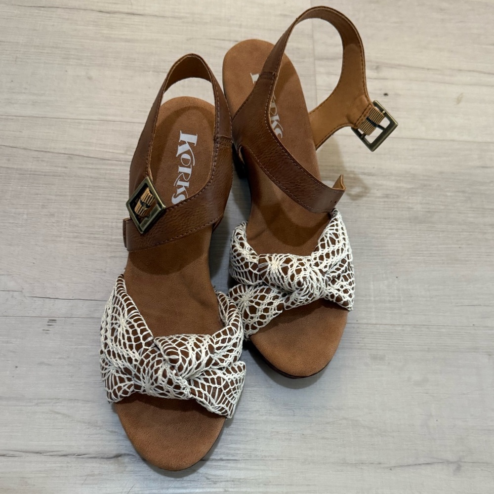 Kork-Ease Brown and White Women's Sandals NWOT SIZE 9 - Picture 9 of 16